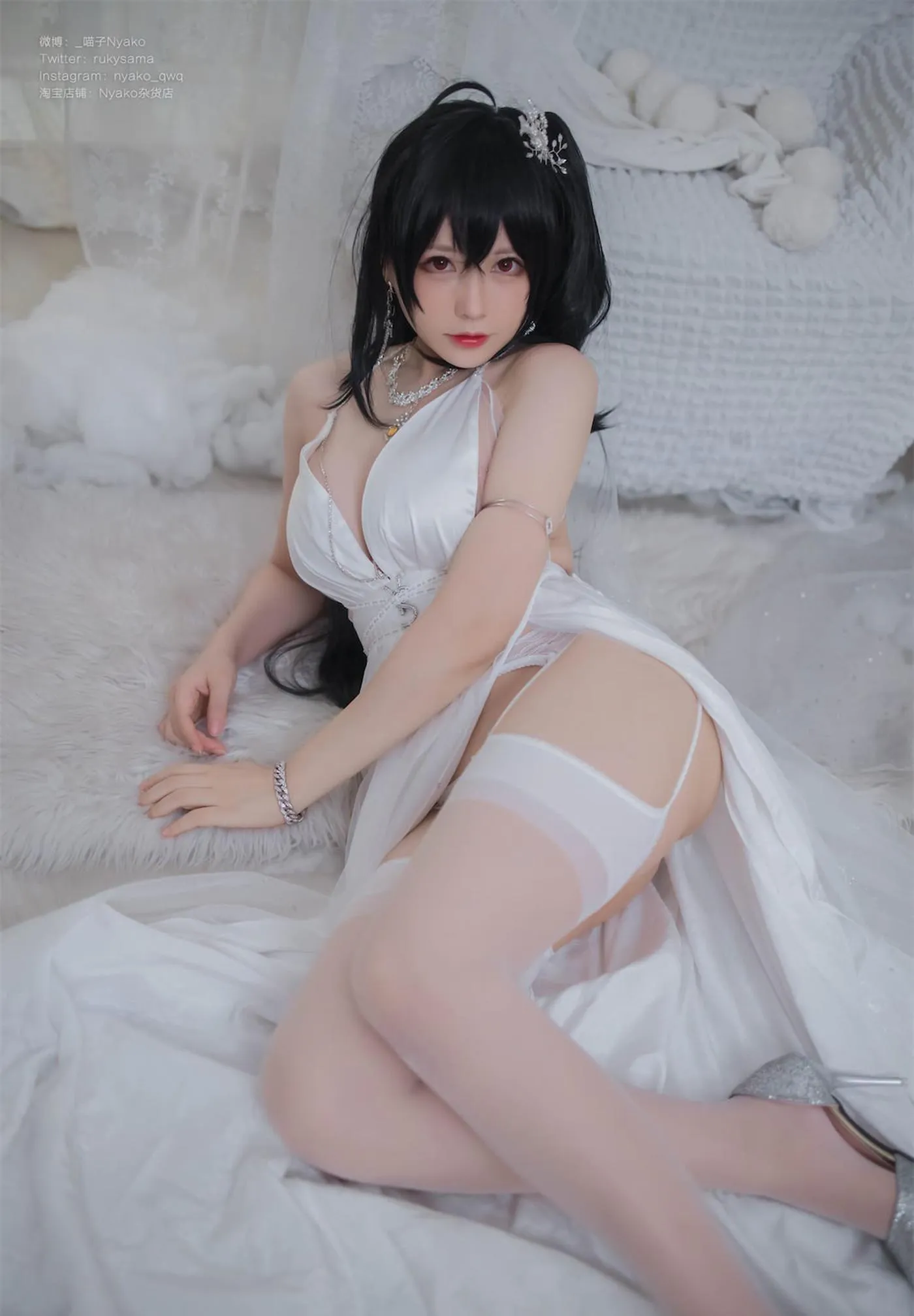 Nyako喵子 – NO.40 大凤纯白婚纱 [65P]插图3
